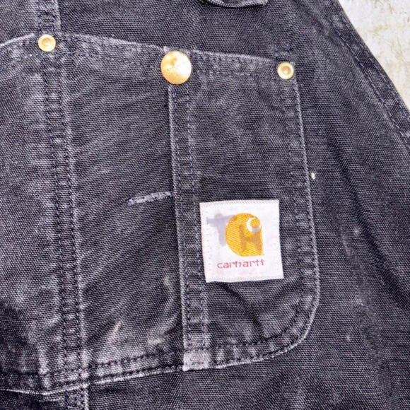 Carhartt Mens R02 BLK Insulated‎ Bib Overalls Black Size 42x30 Workwear - Picture 4 of 8